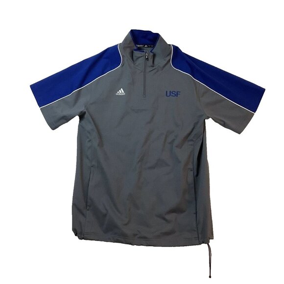 Adidas USF Players Jacket 1/4 Zip Short Sleeve Shirt Mens Size L - Picture 3 of 10